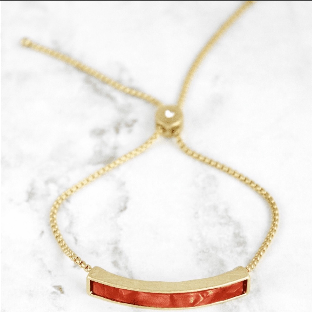Hp Adjustable Goldtone Bar Bracelet